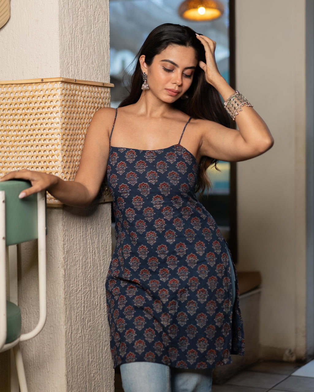 The Poshakh Indigo 90s Cami Kurti