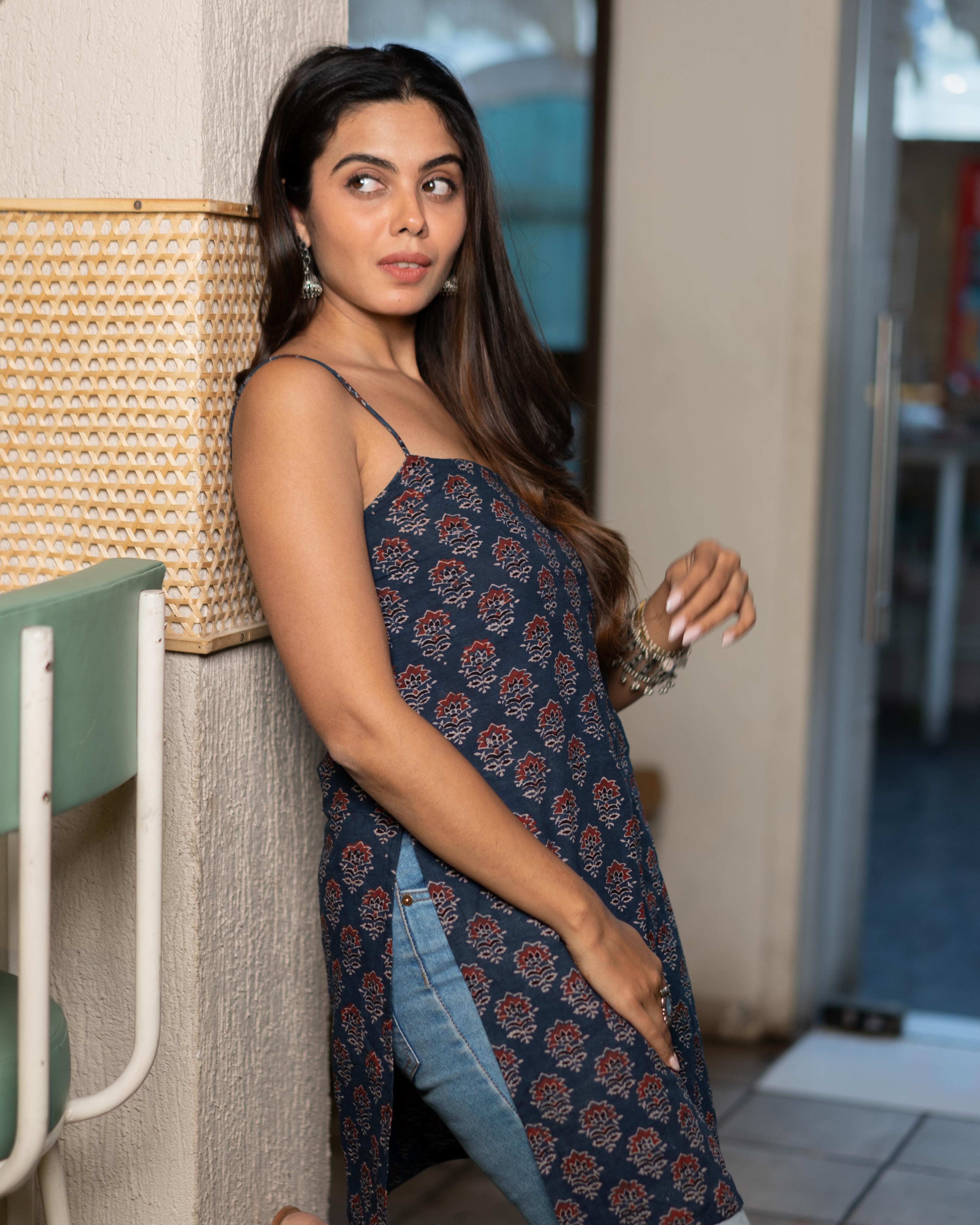The Poshakh Indigo 90s Cami Kurti