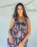 Black Halter Neck Kurti Short