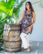 Black Halter Neck Kurti Short