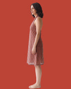 The Poshakh Terracotta Collar-Halter Dress