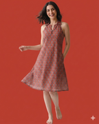 The Poshakh Terracotta Collar-Halter Dress