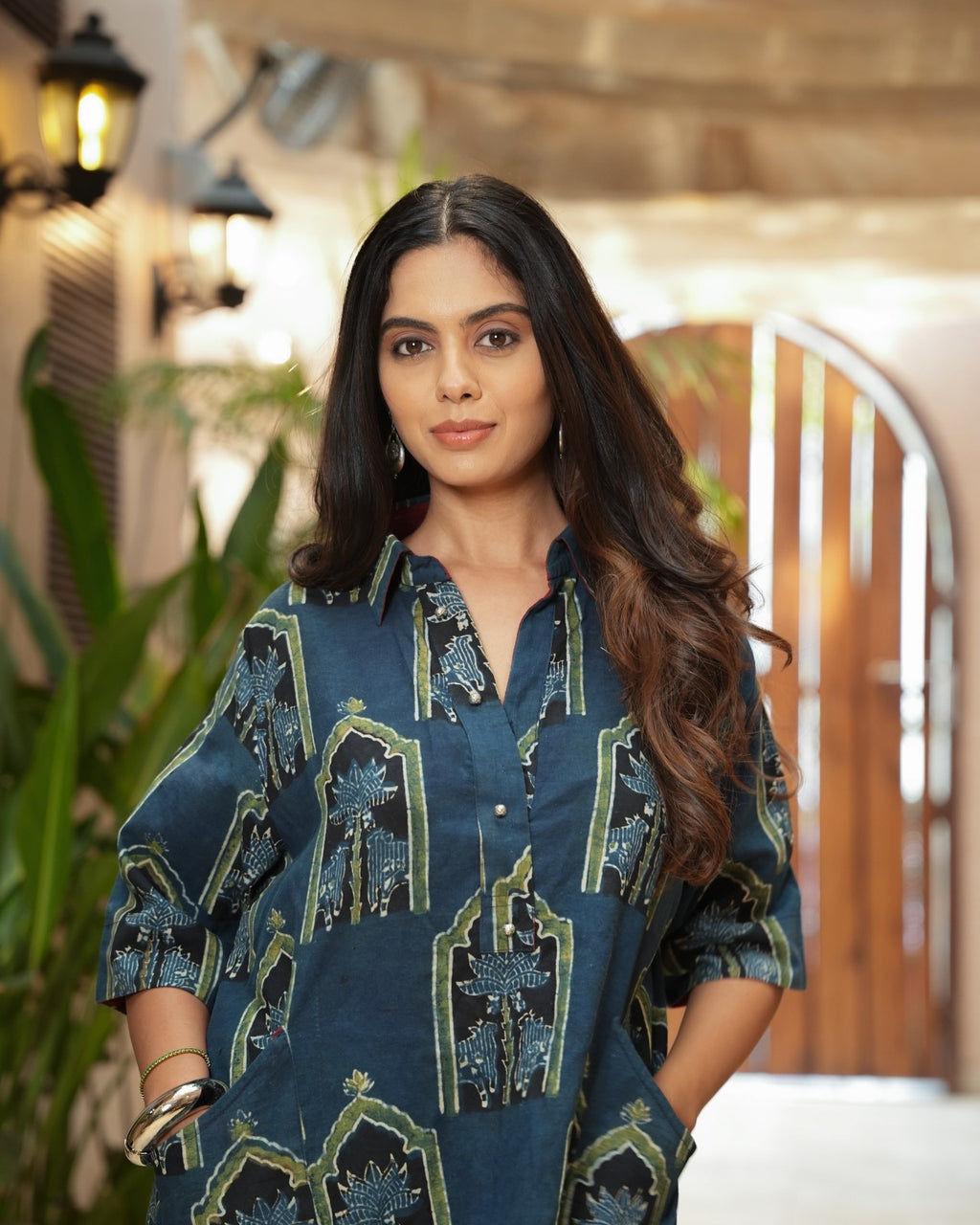 The Poshakh Indigo Jharokha Shirt Dress