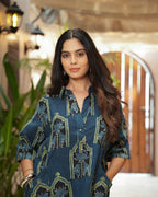 The Poshakh Indigo Jharokha Shirt Dress