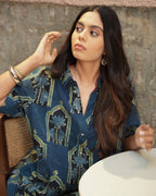 The Poshakh Indigo Jharokha Shirt Dress