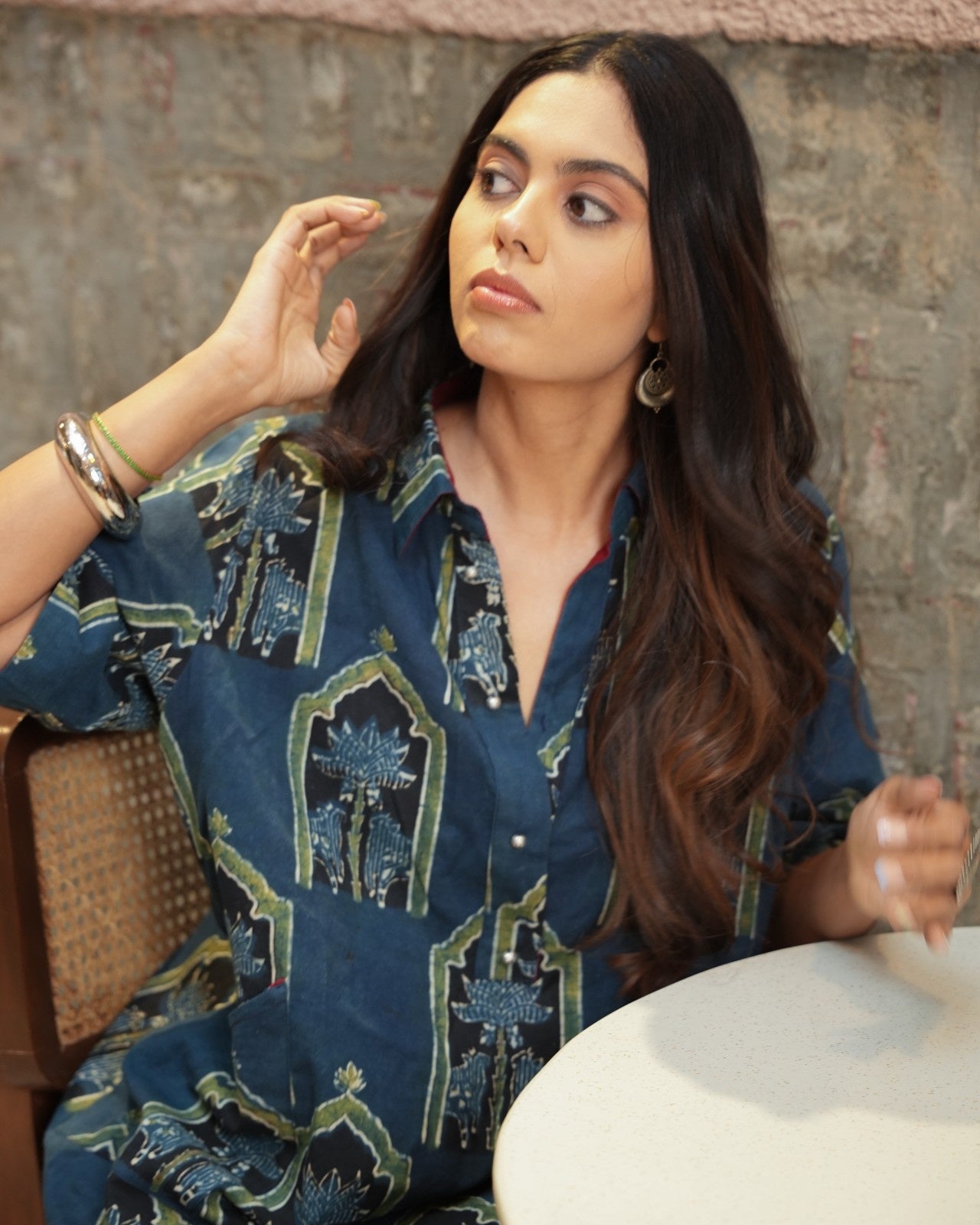 The Poshakh Indigo Jharokha Shirt Dress