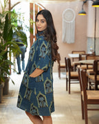 The Poshakh Indigo Jharokha Shirt Dress