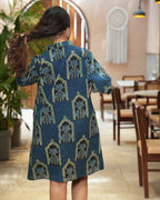 The Poshakh Indigo Jharokha Shirt Dress