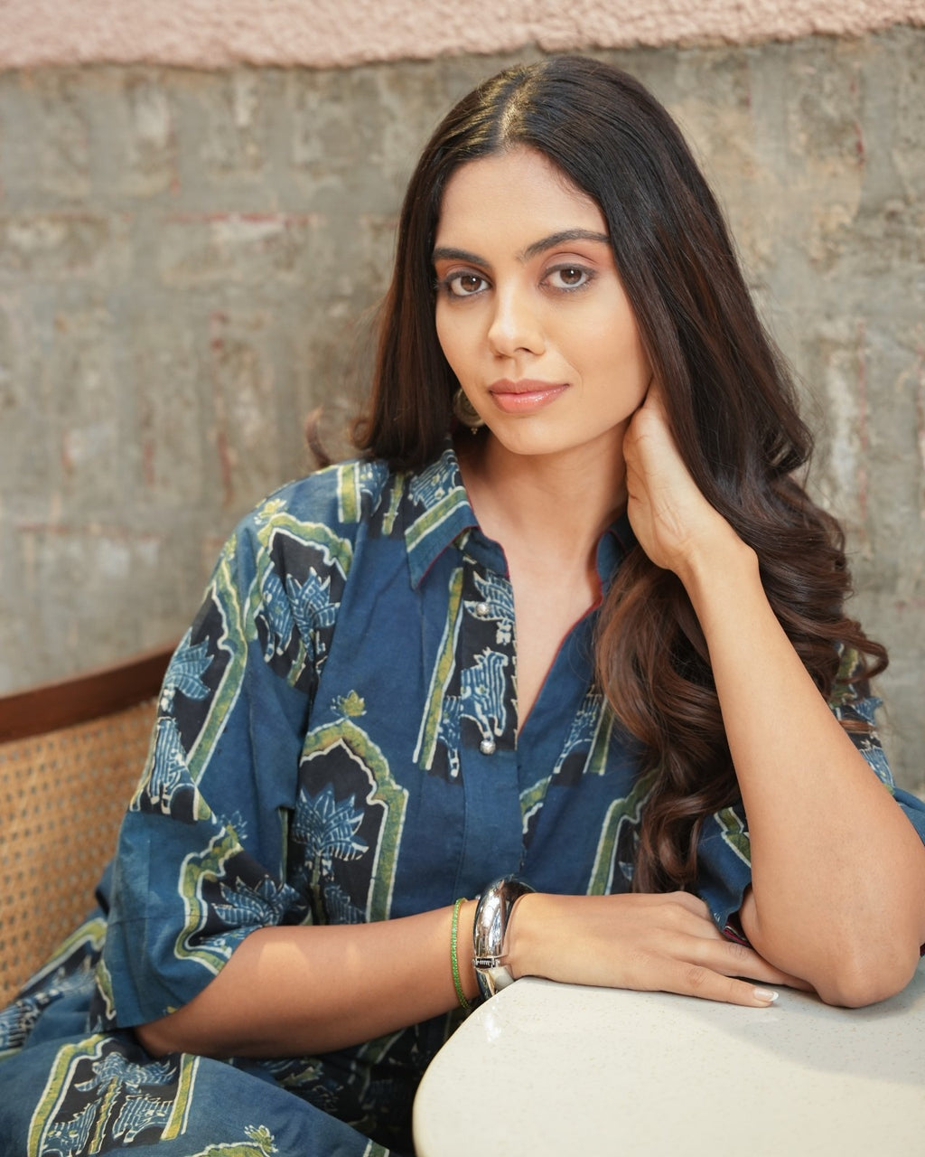 The Poshakh Indigo Jharokha Shirt Dress