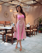 The Poshakh Pink Petal Archive Midi Dress