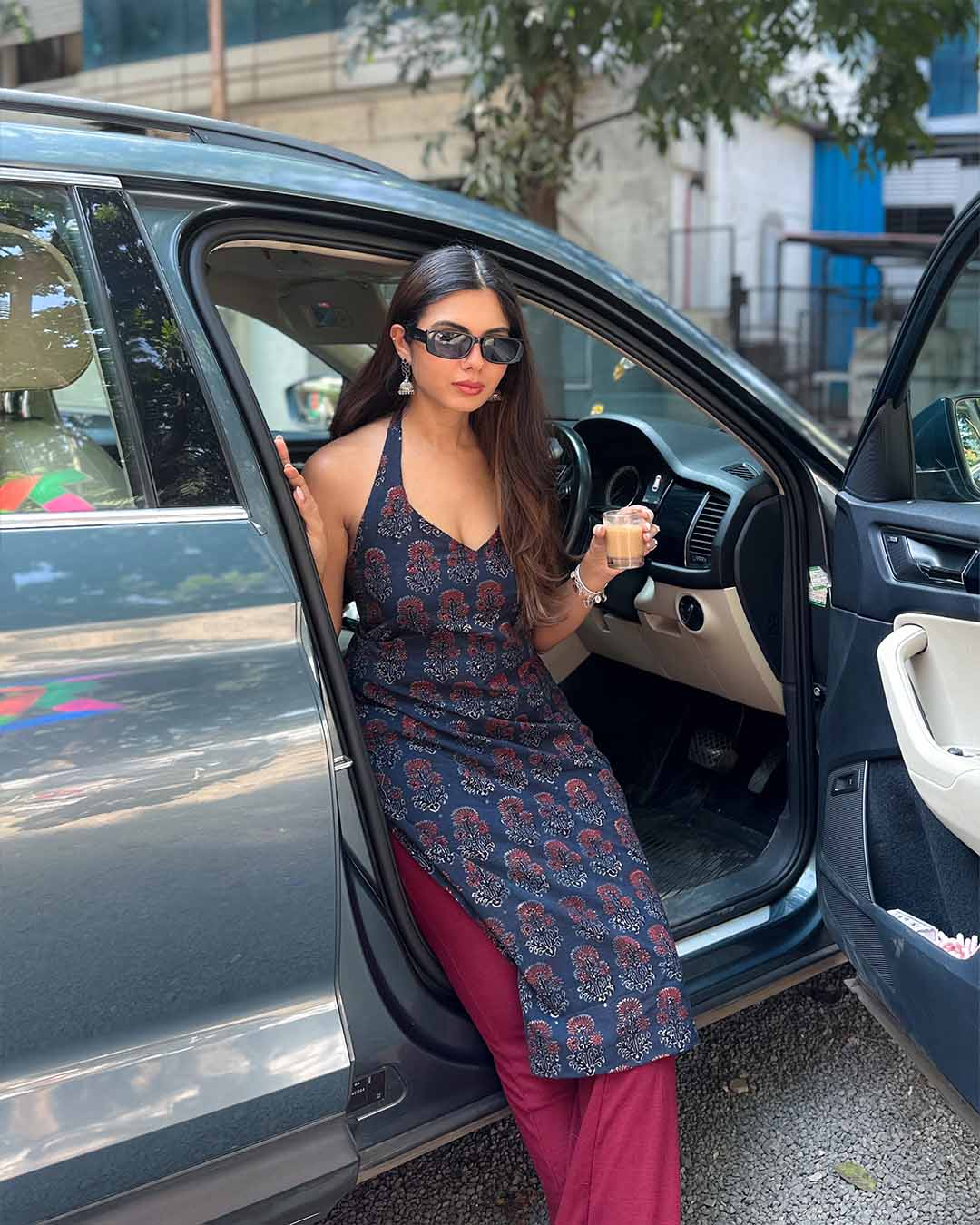 Halter Neck Kurti Indigo