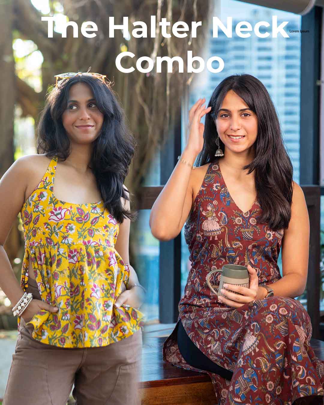 Halter Kurti & Halter Neck Tie Top Bundle