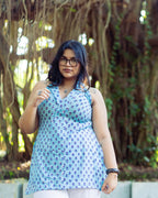 High Neck Sleeveless Kurti