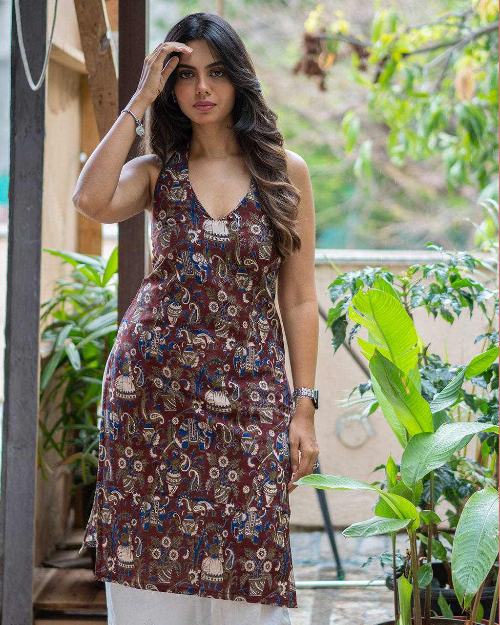 Halter Neck Kurti - Kalamkari
