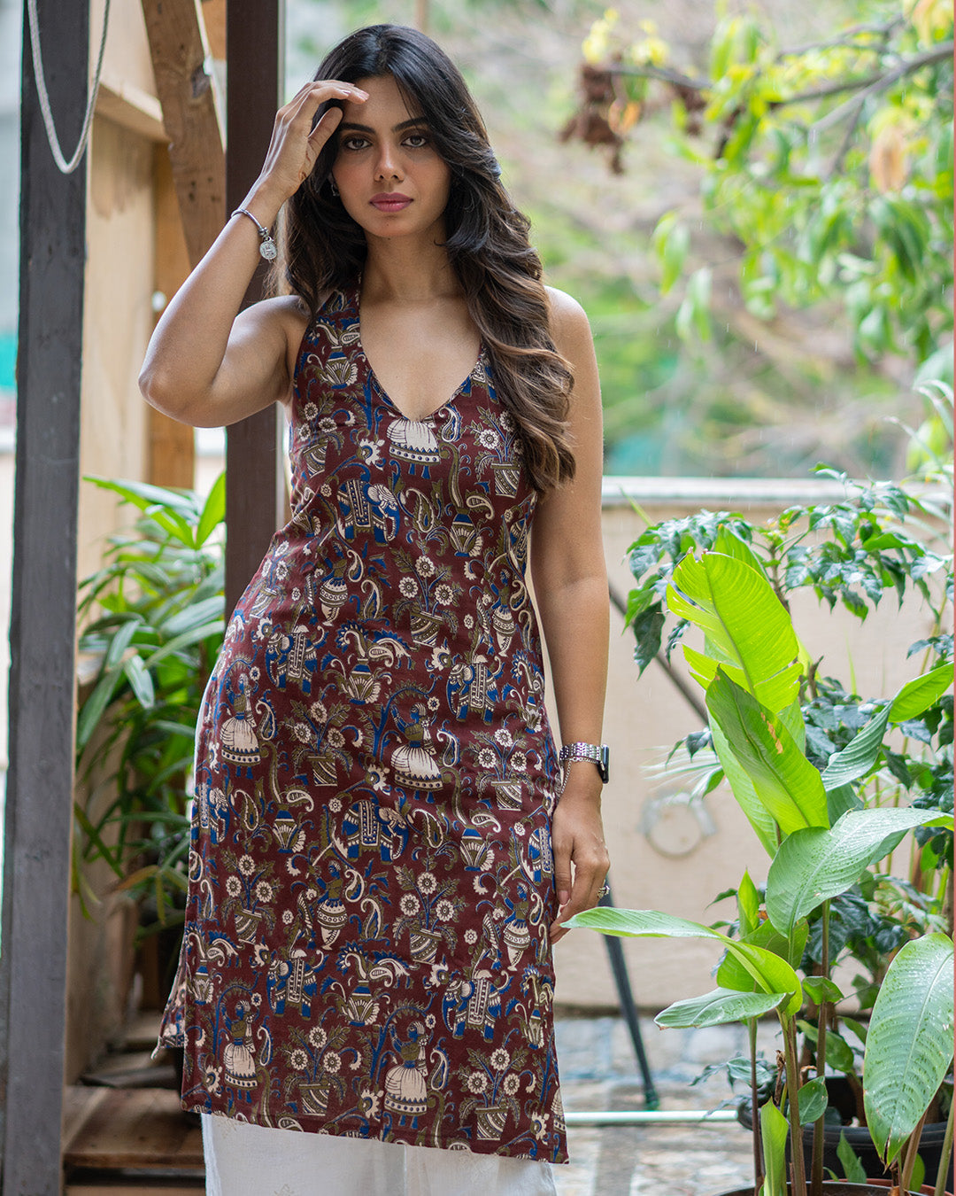 Halter Neck Kurti - Kalamkari