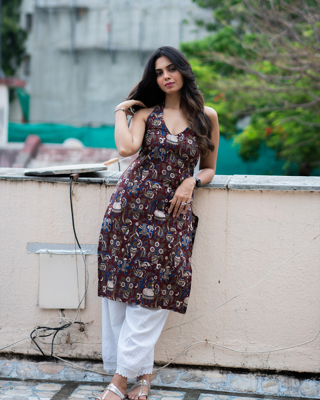 Halter Neck Kurti - Kalamkari
