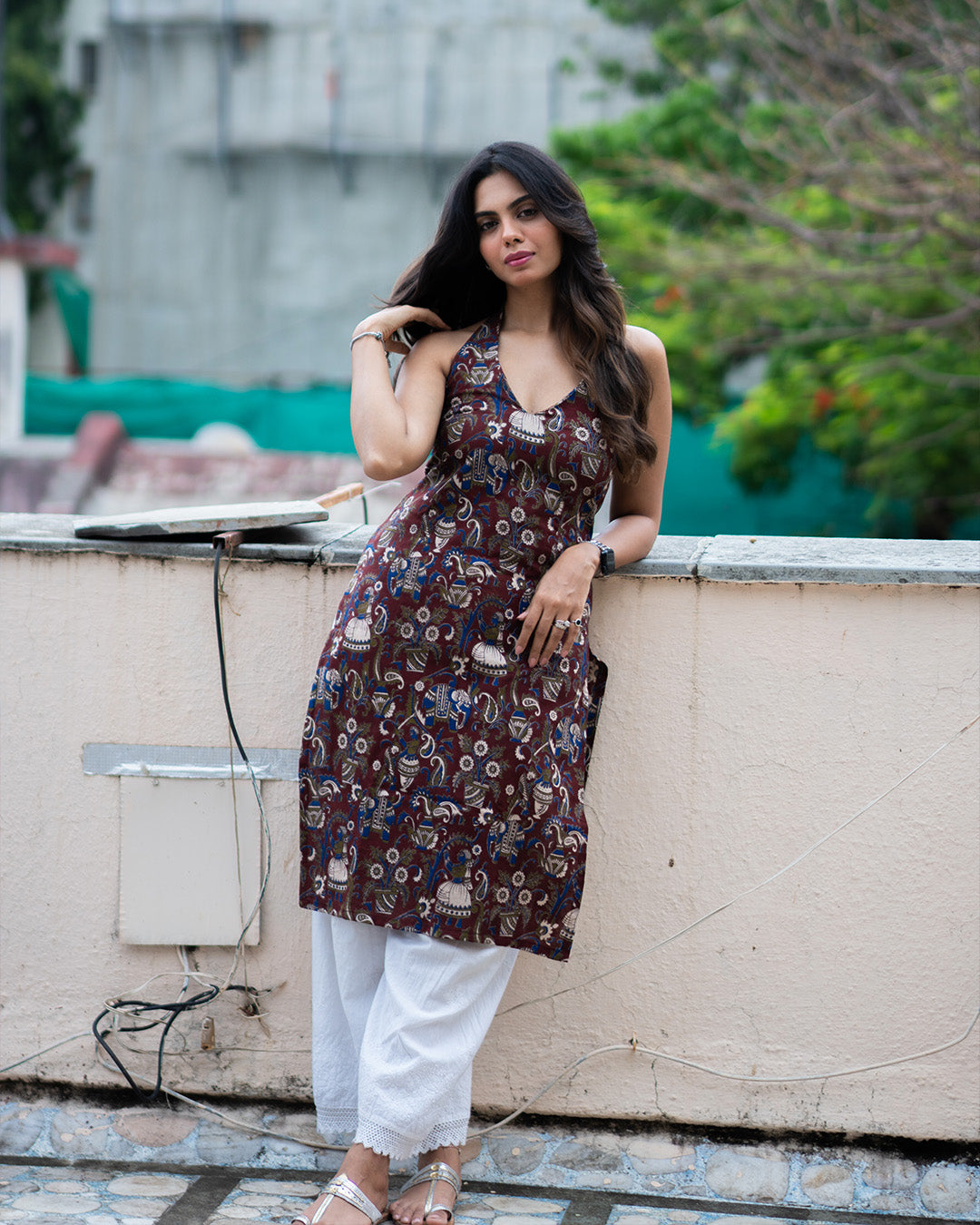Halter Neck Kurti - Kalamkari