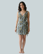 The Poshakh Peacock Pichwai Wrap Around Dress