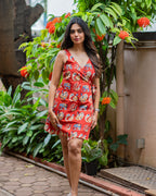 Wrap Around Kurti Dress - Peacock Elephant Pichwai