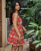 Wrap Around Kurti Dress - Peacock Elephant Pichwai