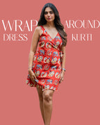 Wrap Around Kurti Dress - Peacock Elephant Pichwai