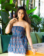 Midnight Floral Indigo Tube Top