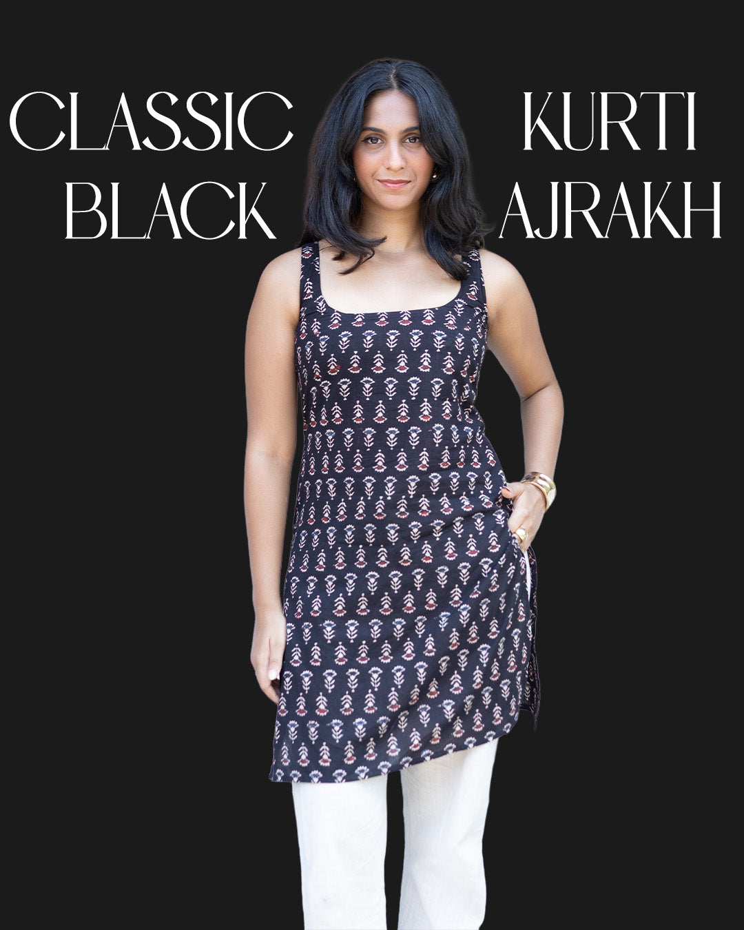 Mirae Classic Kurti: The OG Black Ajrakh