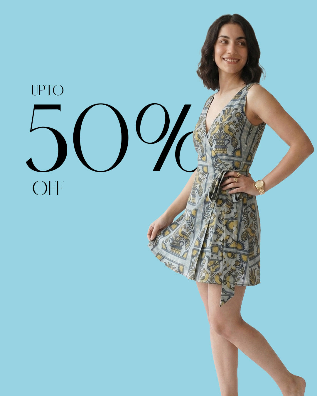 The Poshakh Peacock Pichwai Wrap Around Dress