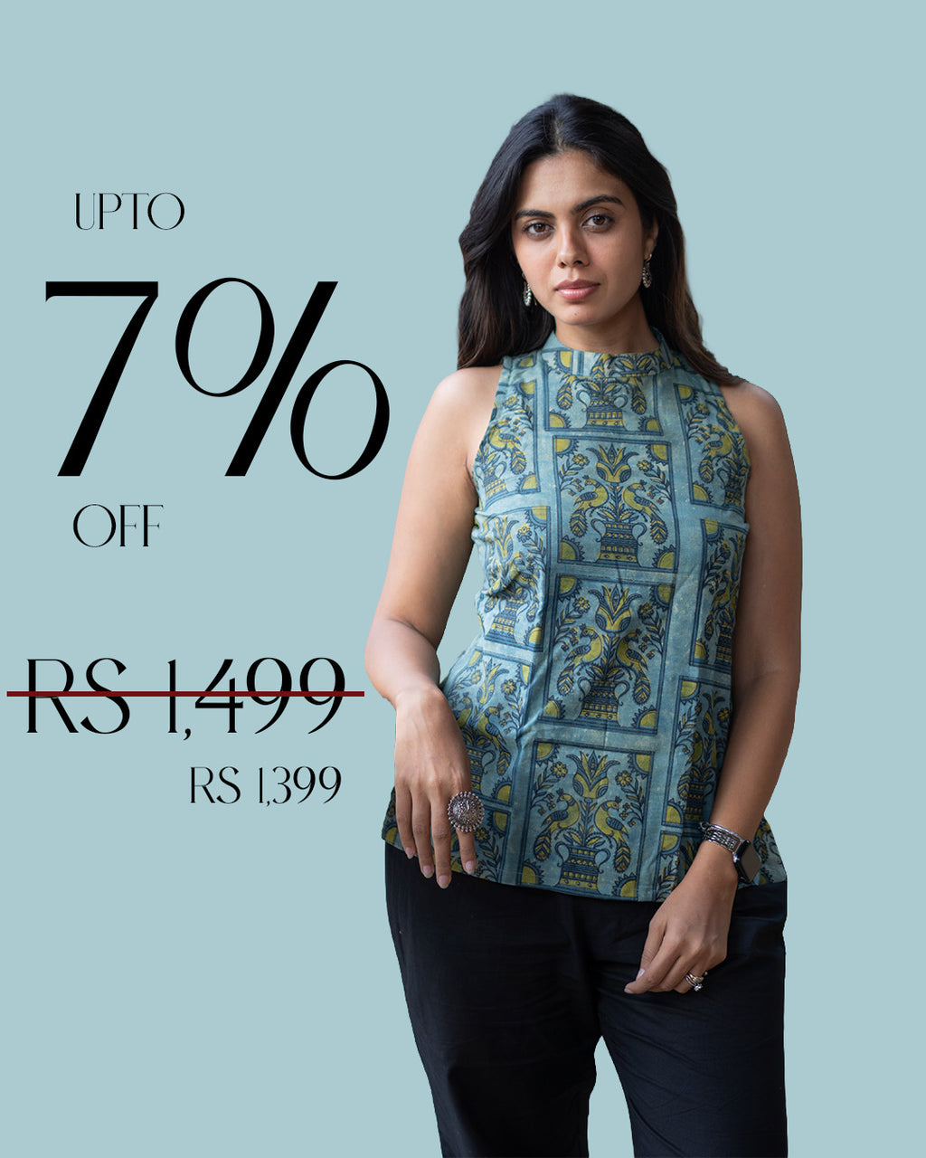 Peacock Pichwai Halter Top