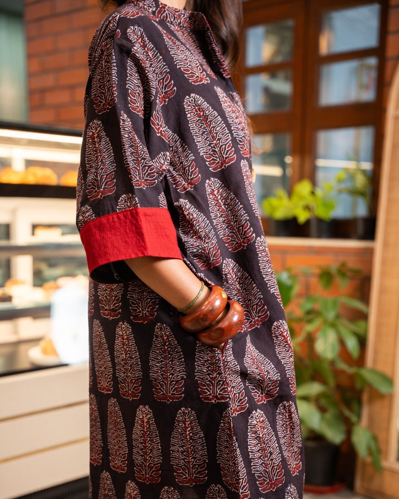The Poshakh Midnight Tree of Life Shirt Dress.