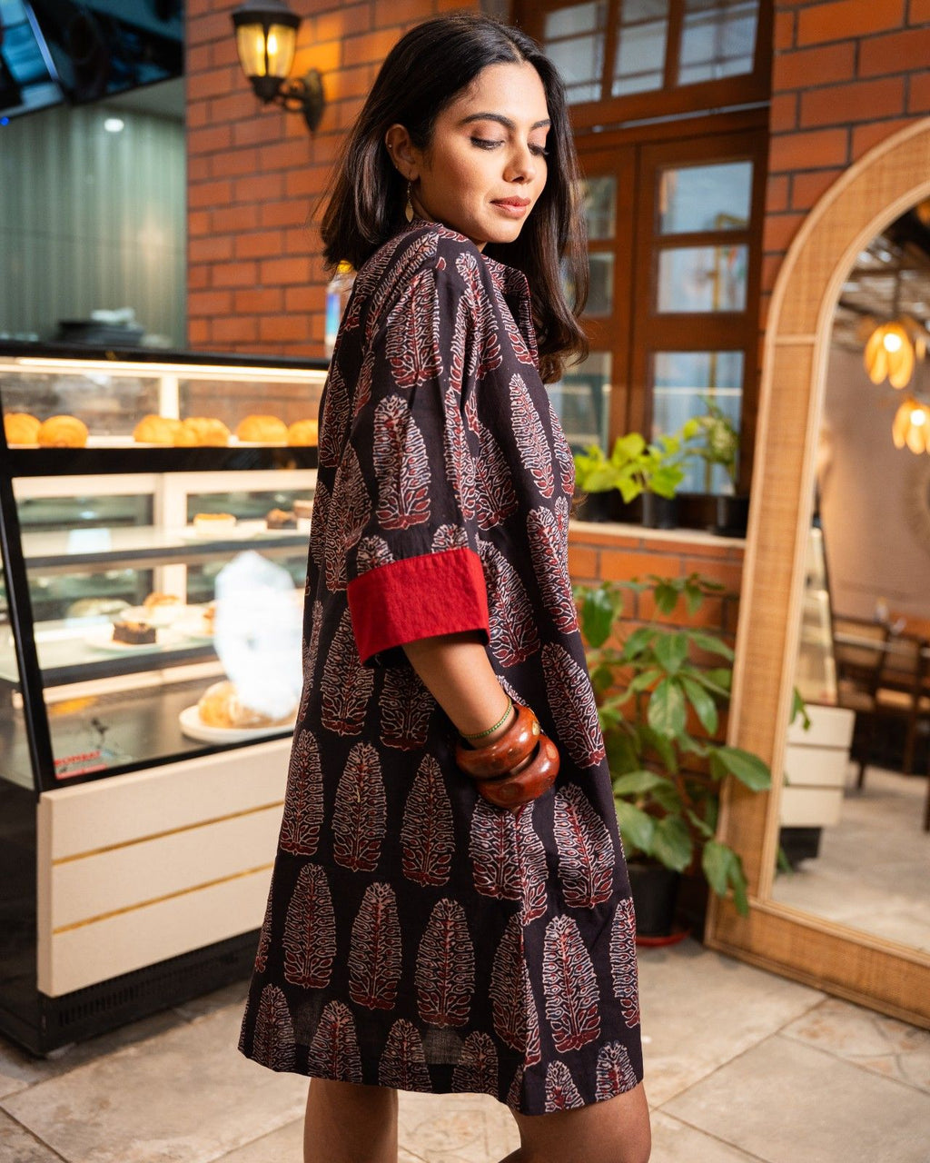 The Poshakh Midnight Tree of Life Shirt Dress.