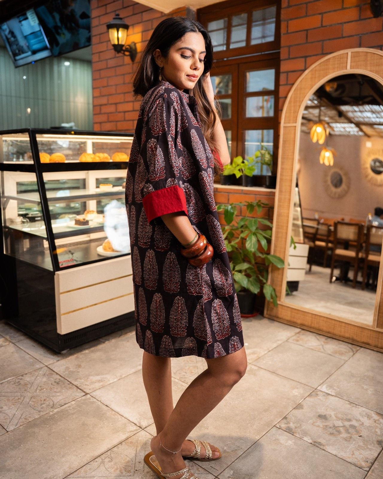 The Poshakh Midnight Tree of Life Shirt Dress.