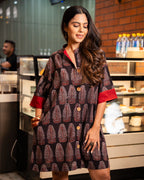 The Poshakh Midnight Tree of Life Shirt Dress.