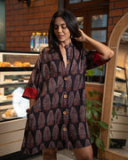 The Poshakh Midnight Tree of Life Shirt Dress.