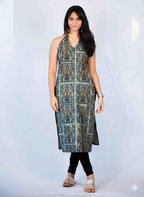 Halter Neck Kurti Peacock Pichwai