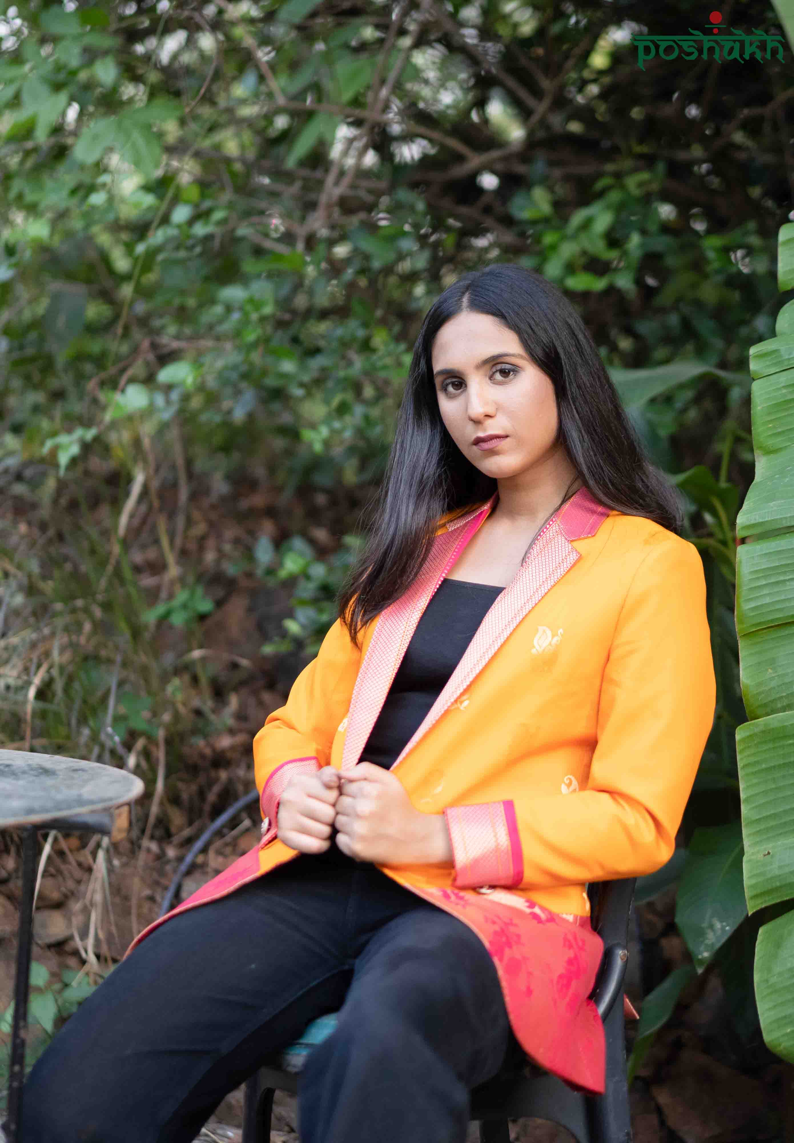 Silk Brocade Reversible Blazer My Store