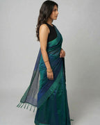 Emerald Liquid-Tissue Saree