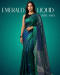 Emerald Liquid-Tissue Saree