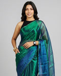 Emerald Liquid-Tissue Saree