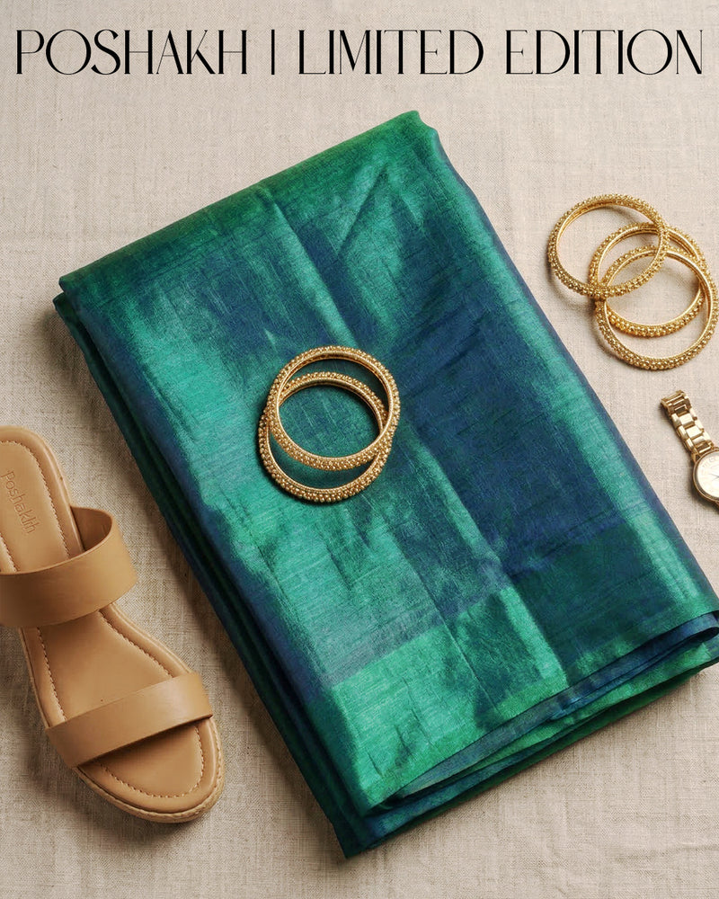 Emerald Liquid-Tissue Saree