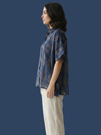 Indigo-Leaf Modal Shirt Kaftan