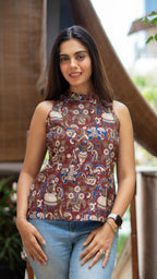 Earthy Kalamkari Halter Top