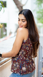 Earthy Kalamkari Halter Top