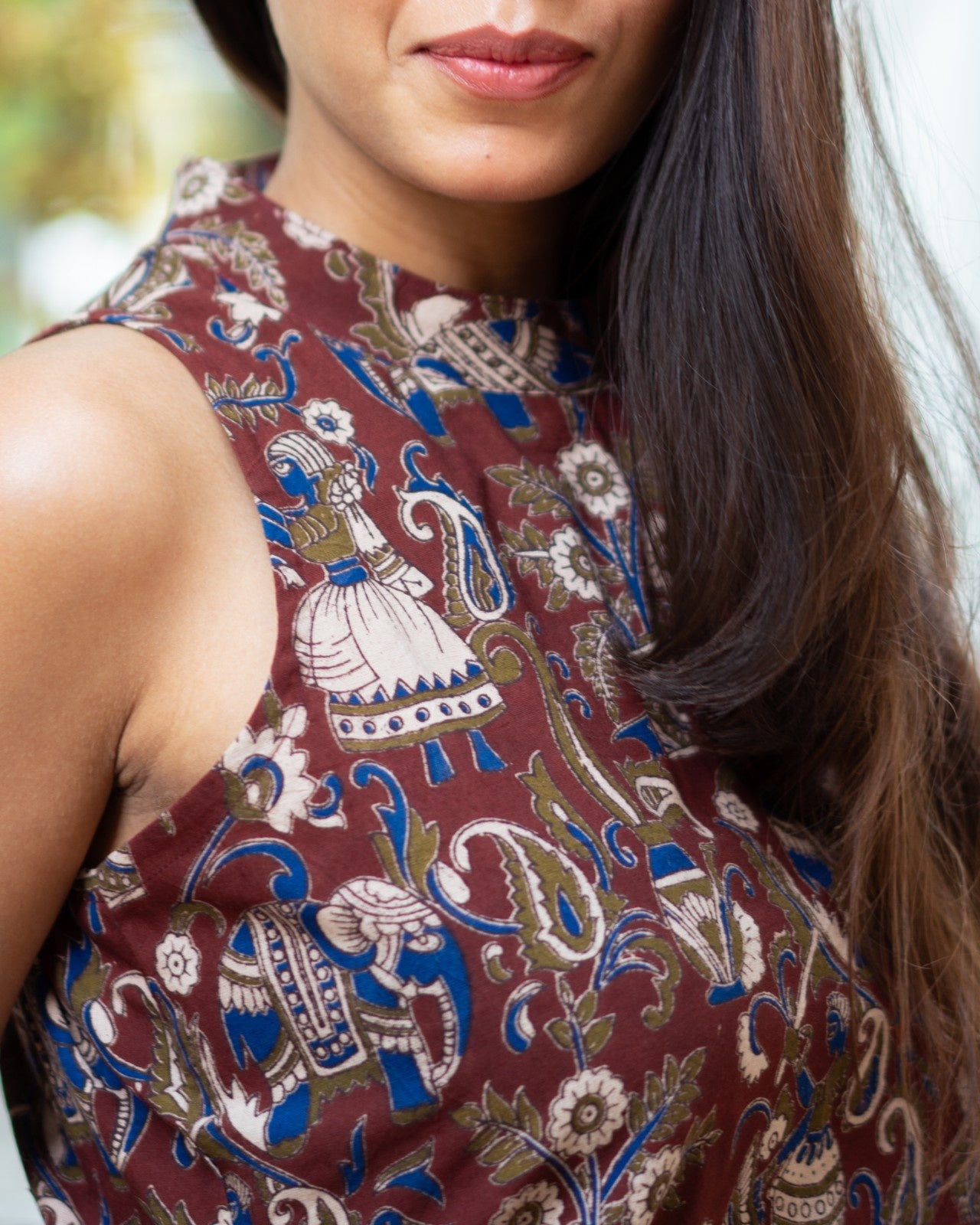 Earthy Kalamkari Halter Top