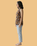 The Poshakh Midnight Marigold Kalamkari Halter