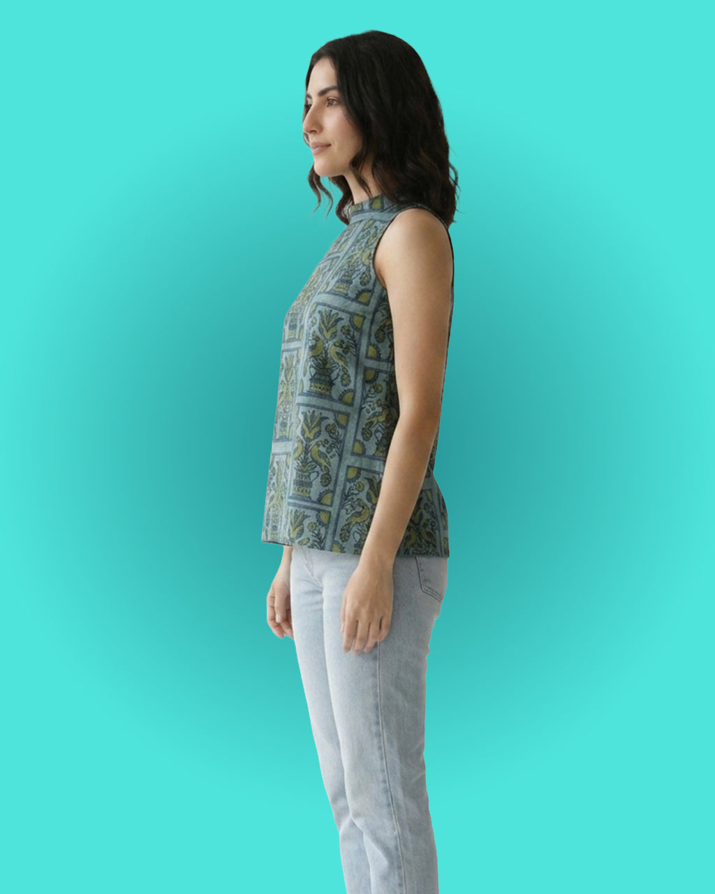 Peacock Pichwai Halter Top
