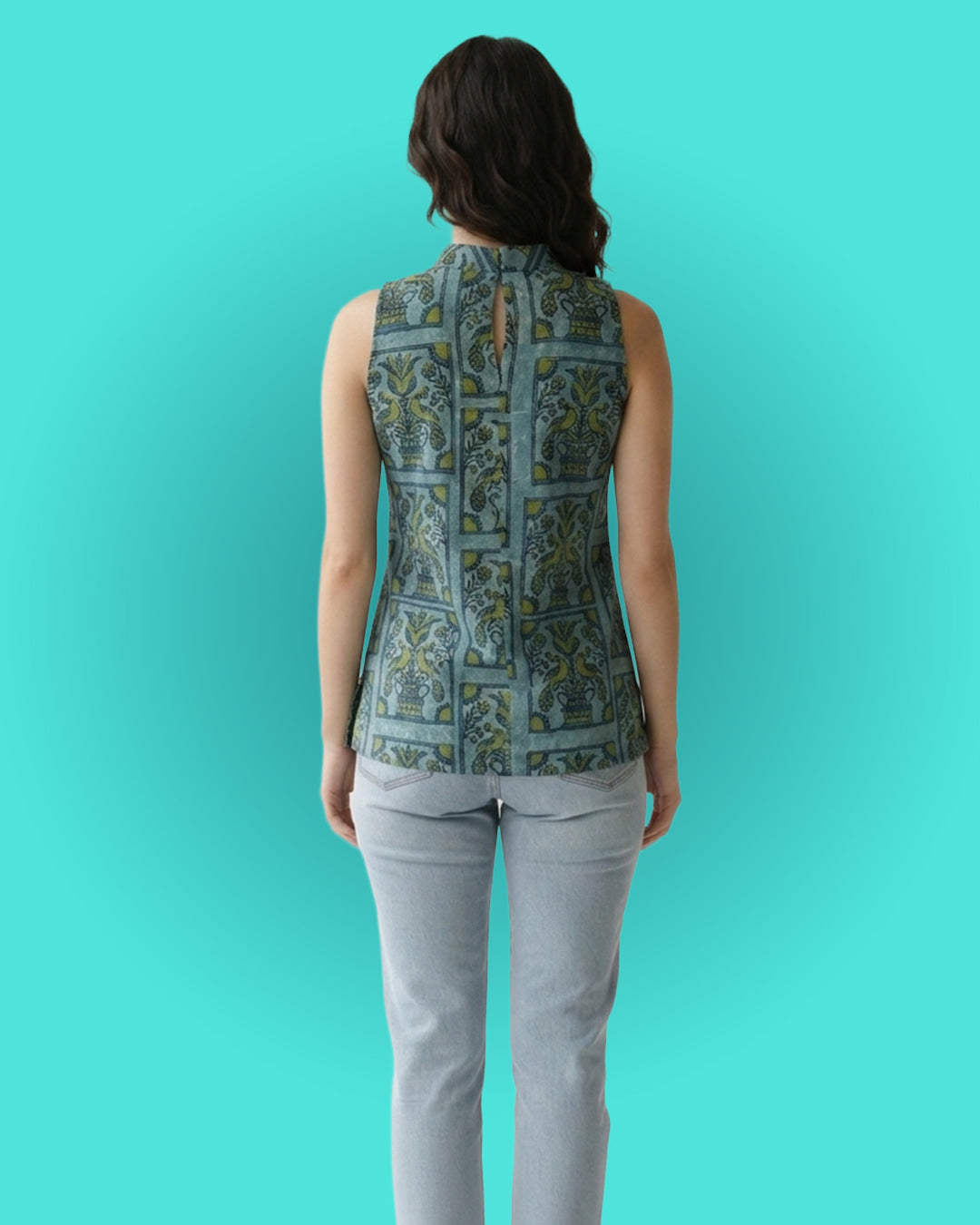 Peacock Pichwai Halter Top
