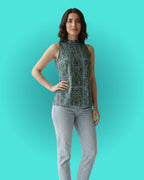 Peacock Pichwai Halter Top