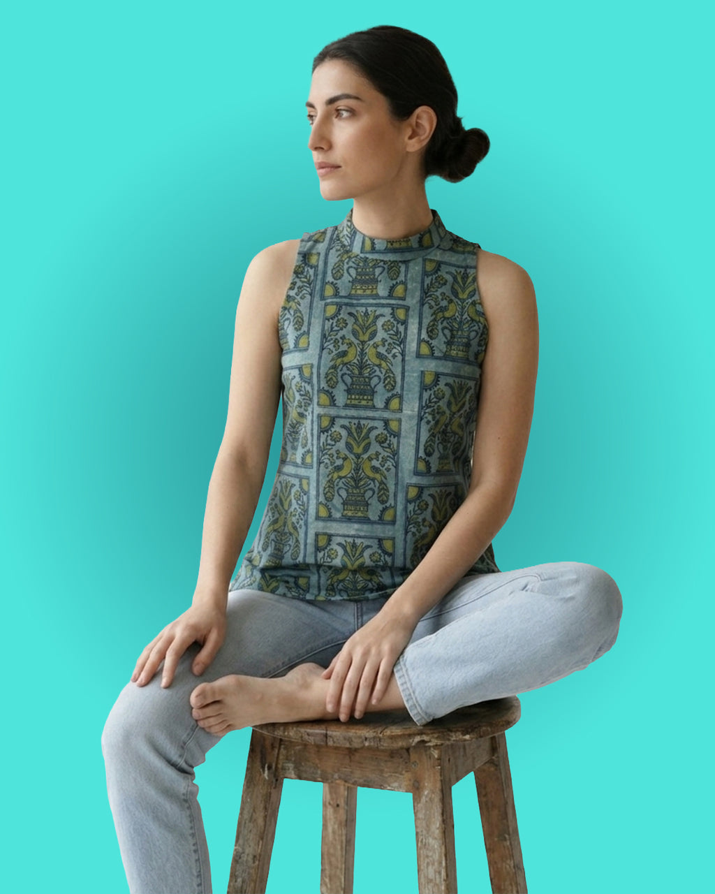 Peacock Pichwai Halter Top