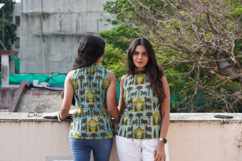 Poshakh hand-block print garment